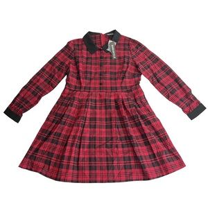 Dangerfield Red Black Plaid Dress Vintage Inspired Womens AU 16 US 12 Grunge